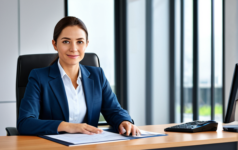 Professional Businesswoman in Modern Office**

"A professional businesswoman in a modest business suit, sitting at a desk in a modern office, fully clothed, appropriate attire, safe for work, perfect anatomy, natural proportions, professional photography, high quality, family-friendly."

**